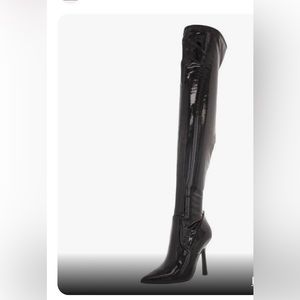 Steve Madden Womens Vanquish Tall Over-The-Knee Boots Black Patent